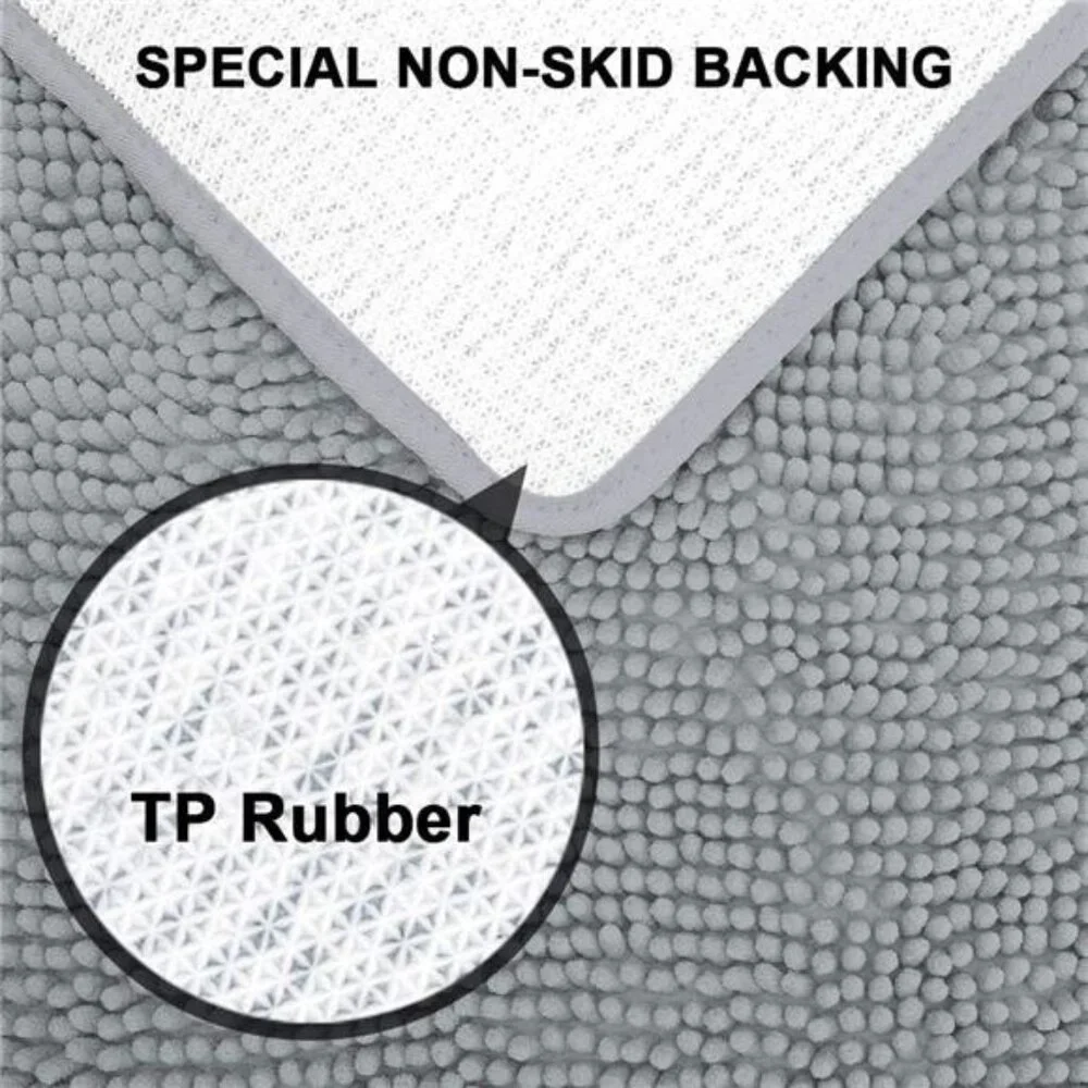 Large Bath Mat Extra Soft Thick Absorbent Non Slip Machine Washable Rug